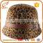 Custom wholesale cheap felt fedora hats leopard pattern ladies formal hat