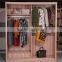 Environmental friendly dark oak wood sliding door bedroom wardrobe