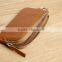 Factory supplier genuine leather case for car keys with zipper