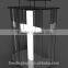 Podium, Clear Ghost Acrylic w/ 110V Lighted Cross Pulpit, Lectern - Assembly Required!(CP-B-0215)