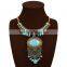 Factory Directly Wholesale New Arrive Bohemian Turquoise Alloy Necklace Chunky Statement Necklace