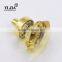 Yellow Gold Octagonal Cut Knob Clear Glass Cabinet Knob
