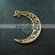 36x32mm Vintage Style Antiqued Bronze Moon Connector DIY Pendant Charm Supplies Findings 1810417