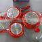 5 Pcs Ceramic Coated Frypan Set Red Non Stick Induction Cooking Contemporary