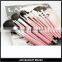 12 pcs cosmetic brush professional brush set makeup brushes pink pu leather hand bag