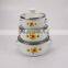 3Pcs Decal Printing Sunflower Cast Iron Cookware Enamel Pot Sets