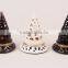 Wholesale Top Sell Pyramid Hollow out Ceramic Incense Burner with Round Bottom