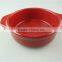 Stocklot Red Glaze Ceramic Round Bakeware With Handles