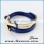 2017 Wholesale Leather half cuff mens anchor bracelets