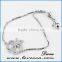 White gold plated Girls love queen crown zircon silver bracelets