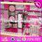 New style 30 furniture pieces children pretend play wooden giant doll house W06A222