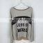 Original Design Long Sleeve Shining Fabric Top Casual Printed Women Top