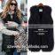 European style hot sale fashion long wool women faux fur waistcoat vest