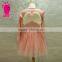 New Model girl long sleeveless dress Kids Girls Party Dress Peach Dress With Angel Wings