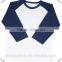 100% Cotton Plain Ladies Baseball Tee 3/4 Raglan Sleeve Baseball T Shirt Contrast 2 Tone Unisex Baseball T-Shirt Wholesale