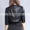 2017 latest women middle sleeve jacket design ladies leather