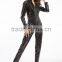 2016 walson Black Shiny WETLOOK CATSUIT Catwoman Ladies Fancy Dress COSTUME