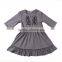 2017 newest fashion dress 3/4 sleeve bibs unique latest children dress designs