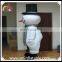 Lovely snowman mascot costume, three person snowman fur costume for adult