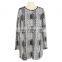 Aztec Print Woolen Plus Size Women Tunic Short Dress