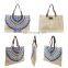 Jute Tote Bag with Leather Handles Wholesale Jute Tote Bags