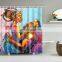 Shower Curtain Black Art African American Girl Black Afro Women Shower Curtains Set with Hooks