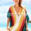 New Arrivals Sexy Beach Cover up Striped Crochet Robe de Plage Pareos for Women Swimwear Saida de Praia Beachwear Coverups