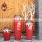 modern red tall floor ceramic vase for home decor,hotel