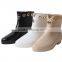 100% PVC girls low heel waterproof ankle rain boots with circular opening