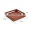 widely used square sapele wood serving tray food fruits cake display tray 28x28x6cm