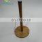 Customized Bamboo Wood Counter Top Slim Paper Towel Holder Stand Dispenser