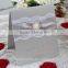 Prenium Customized silver color silk Wedding Invitation cards with pearl and diamond