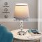 LED Touch control Crystal Table Lamp with 2 USB Charging Ports Desk Light White USB Bedside Table Lamp