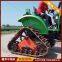 Triangle track chassis tractor modified for paddy fields