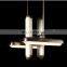 modern industrial brass metal glass transparent lampshade pendant light Living room hotel ceiling home decoration lighting