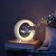 New Arrival Trending Products G Shaped Wireless Charger Led Lamp with BT Speaker Alarm Clock USB Interface Table Lamp