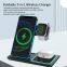 Factory Wholesale 15W Wireless Charger Station for Iphone Samsung Iwatch Earphone Portable Charging 3 in 1 Wireless Charger Dock