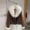 Fox fur collar zipper suede fur short jacket for women
