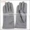 2016 ladies spring fashion grey all kinds of leather hand gloves with ring
