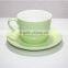 Bright color ceramic 200ml tea coffee cup&saucer set from Liling