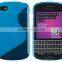 Keno Bumper Case for BlackBerry Q10 TPU S Line Wave Hybrid Gel Skin Case Protective Jelly Cover