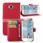 Luxury leather wallet case wholesale case cover for alcatel one touch pop c7