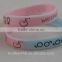 Silicon Bi-color Pink & blue print logo bracelet