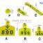 Plastic TPU ear tag with metal Neil male tag WJ402-BF