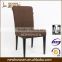 wood imitated iron frame fabric chair for restaurant
