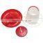 Best Price Plastic 23x26x3.5cm 3kg White+Red Plastic Feeder Baby Chicken Chicks Hen Poultry Feeder Lid Handle