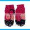 Baby high quality cute knit crochet flower beret hat and glove set