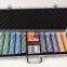 500 holds poker chip case with playing card and dice and dealer,chips card set