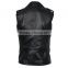 Wholesale Leather Vest With Zippers Biker Leather Waistcoat