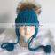 2016 New Product Cute colourful Fashion Knit Kids Hats Fur Pom Pom Crochet Baby Hats
